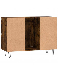 Armadietto Bagno Rovere Fumo 80x33x60 cm in Legno Multistrato