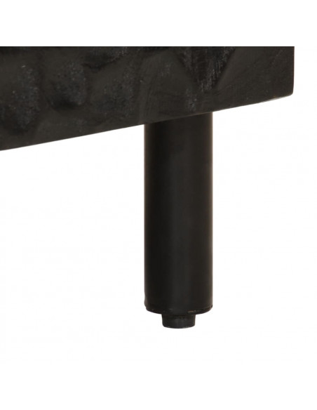 Mobile Lavabo da Bagno Nero 62x33x58 cm Legno Massello di Mango