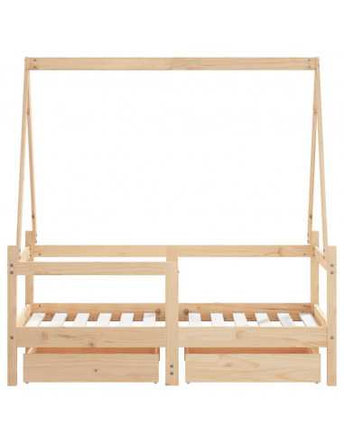 Giroletto Bambini con Cassetti 70x140 cm Legno Massello di Pino