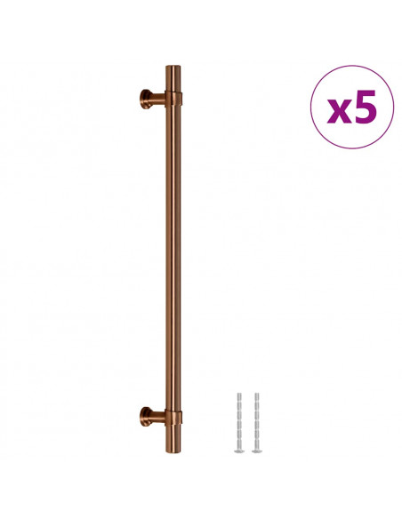 Maniglie per Mobili 5pz Bronzo 480mm in Acciaio Inox