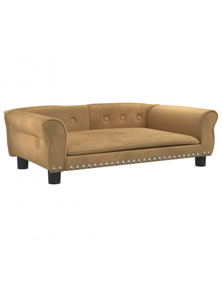 Lettino per Cani Marrone 95x55x30 cm in Velluto