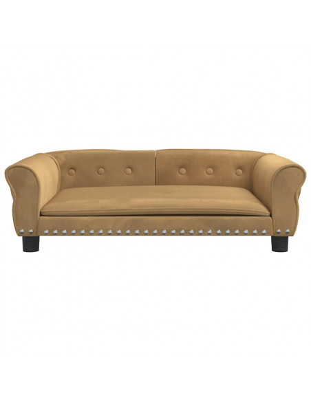 Lettino per Cani Marrone 95x55x30 cm in Velluto