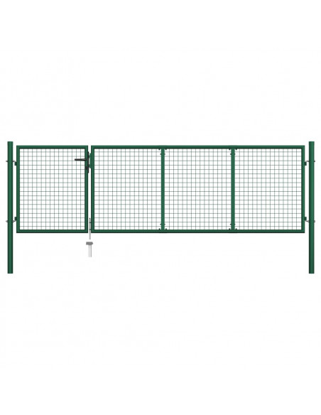 Cancello di Recinzione in Acciaio 350x100 cm Verde