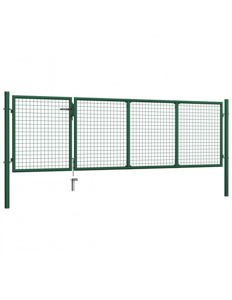 Cancello di Recinzione in Acciaio 350x100 cm Verde