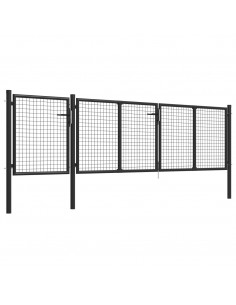 Cancello per Giardino in Acciaio 400x100cm Antracite 2
