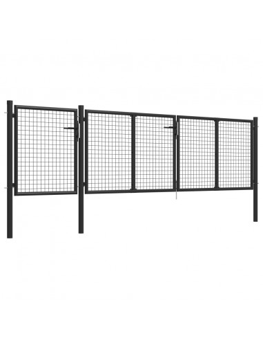 Cancello per Giardino in Acciaio 400x100cm Antracite