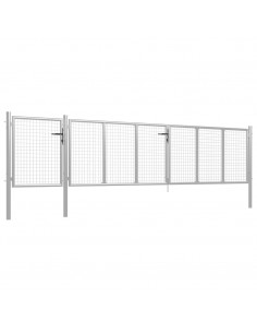 Cancello per Giardino in Acciaio 500x100 cm Argento 2