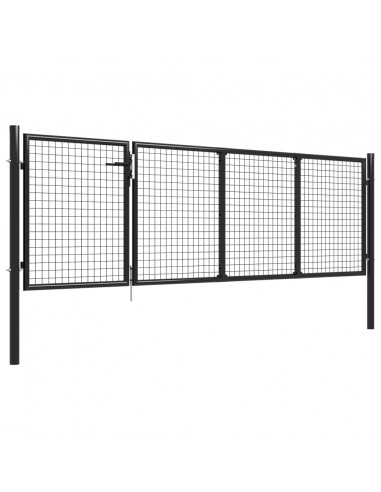 Cancello di Recinzione in Acciaio 350x100 cm Antracite
