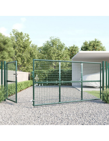 Cancello da Giardino in Rete Verde 350x175 cm Acciaio Zincato
