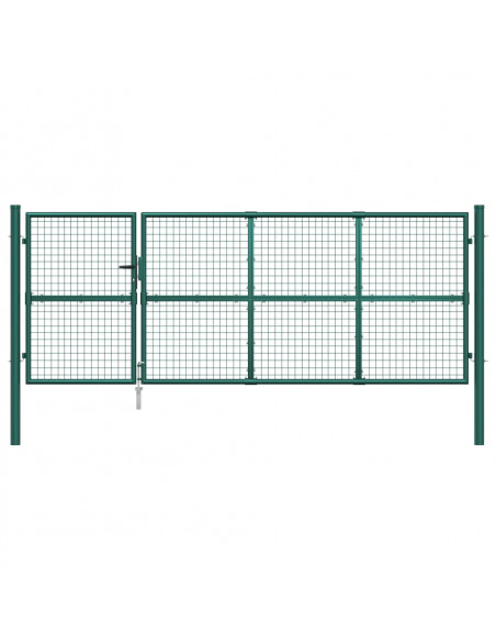 Cancello da Giardino in Rete Verde 350x175 cm Acciaio Zincato