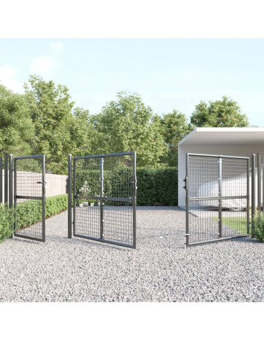 Cancello da Giardino Rete Antracite 400x175 cm Acciaio Zincato