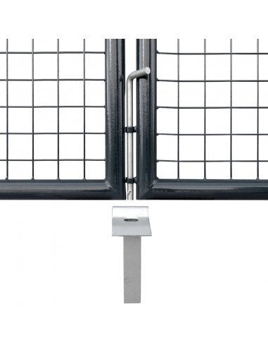Cancello da Giardino Rete Antracite 400x175 cm Acciaio Zincato