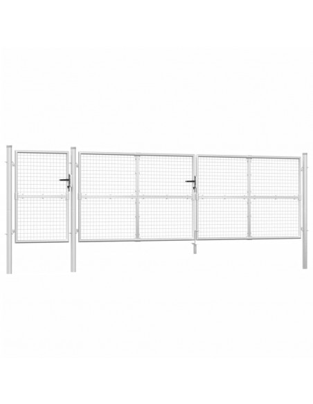 Cancello da Giardino in Rete Argento 500x175 cm Acciaio Zincato