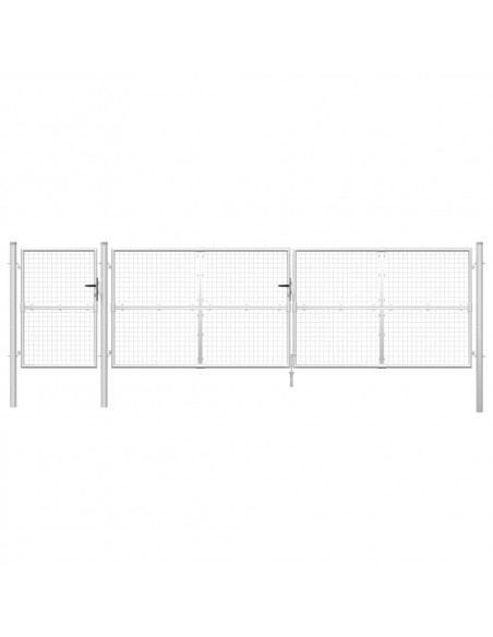 Cancello da Giardino in Rete Argento 500x125 cm in Acciaio Zincato