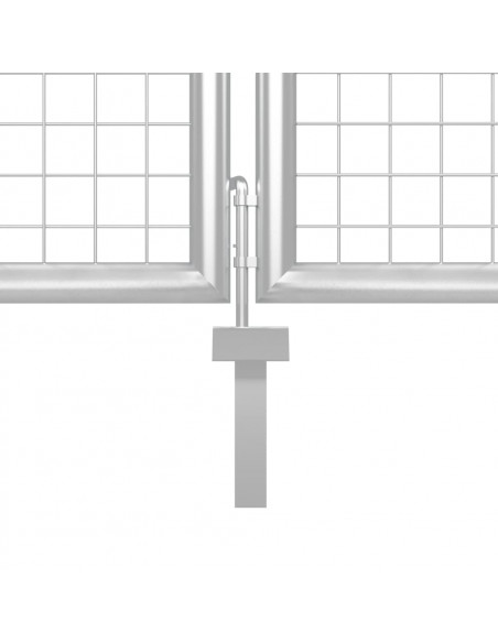 Cancello da Giardino in Rete Argento 500x125 cm in Acciaio Zincato