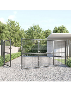 Cancello da Giardino Rete Antracite 350x175 cm Acciaio Zincato 2