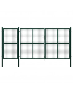 Cancello per Giardino in Acciaio 400x200 cm Verde