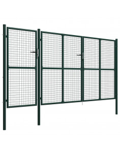 Cancello per Giardino in Acciaio 400x200 cm Verde 2