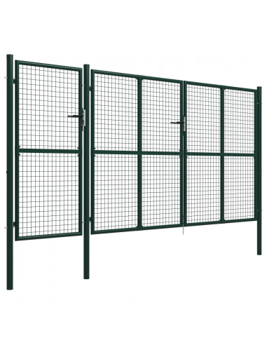 Cancello per Giardino in Acciaio 400x200 cm Verde
