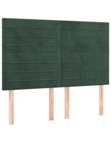 Giroletto a Molle con Materasso Verde Scuro 140x190 cm Velluto
