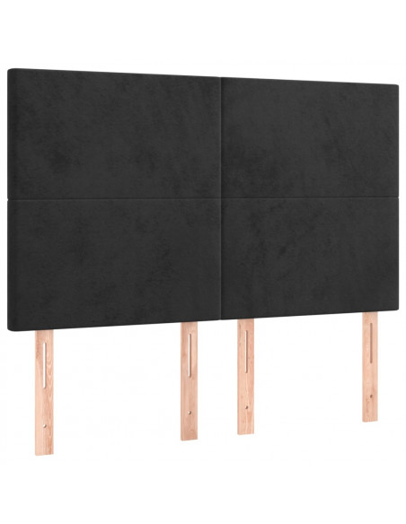 Giroletto a Molle con Materasso Nero 140x190 cm in Velluto
