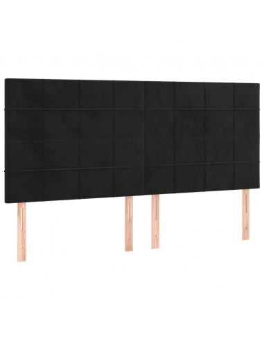 Giroletto a Molle con Materasso Nero 180x200 cm in Velluto