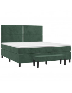 Giroletto a Molle con Materasso Verde Scuro 180x200 cm Velluto 2