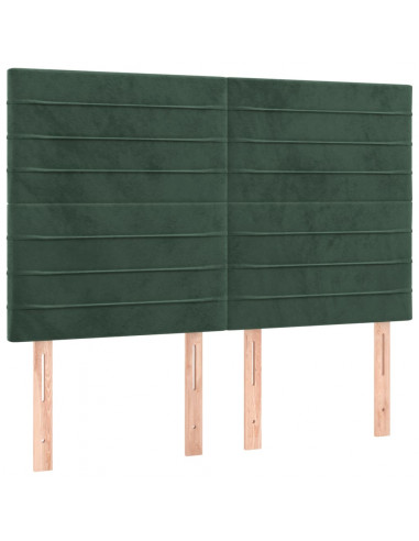 Giroletto a Molle con Materasso Verde Scuro 140x200 cm Velluto