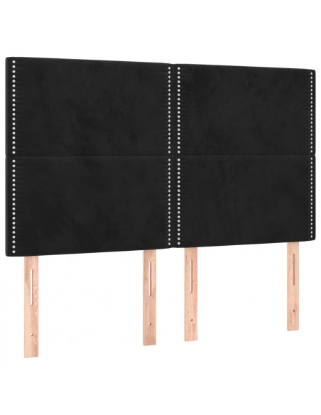 Giroletto a Molle con Materasso Nero 140x200 cm in Velluto