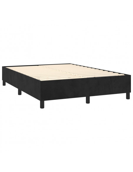 Giroletto a Molle con Materasso Nero 140x190 cm in Velluto