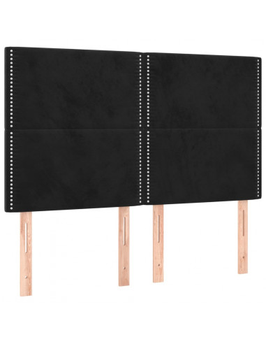 Giroletto a Molle con Materasso Nero 140x190 cm in Velluto