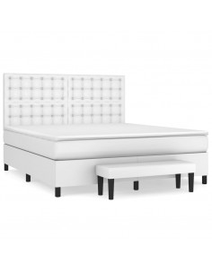 Giroletto a Molle con Materasso Bianco 180x200 cm in Similpelle