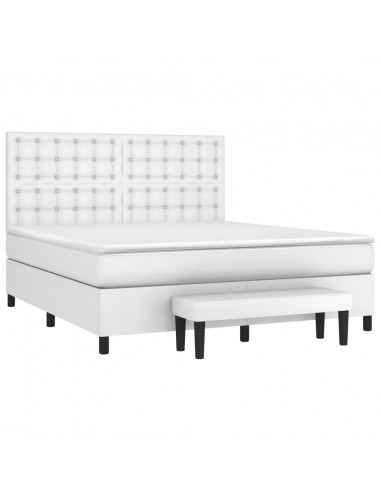 Giroletto a Molle con Materasso Bianco 180x200 cm in Similpelle