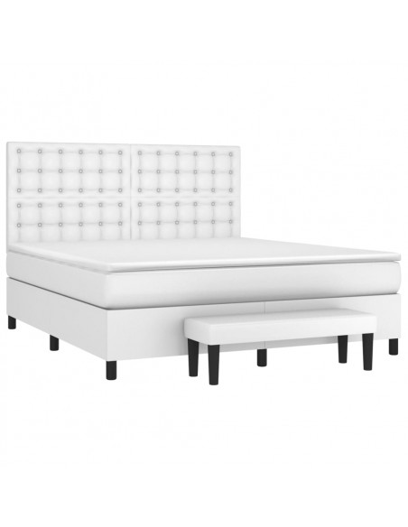 Giroletto a Molle con Materasso Bianco 180x200 cm in Similpelle