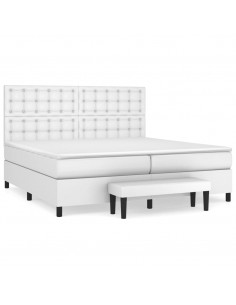 Giroletto a Molle con Materasso Bianco 200x200cm in Similpelle