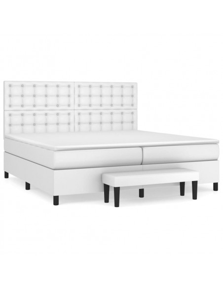 Giroletto a Molle con Materasso Bianco 200x200cm in Similpelle