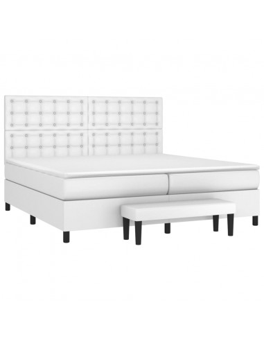 Giroletto a Molle con Materasso Bianco 200x200cm in Similpelle