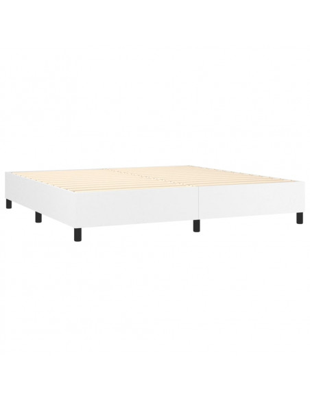 Giroletto a Molle con Materasso Bianco 200x200cm in Similpelle