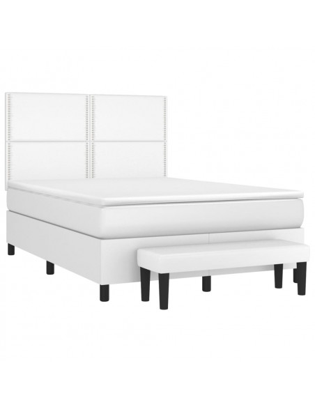 Giroletto a Molle con Materasso Bianco 140x200 cm in Similpelle
