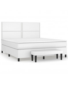 Giroletto a Molle con Materasso Bianco 180x200 cm in Similpelle