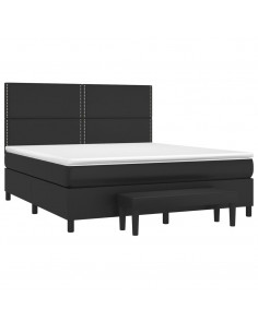 Giroletto a Molle con Materasso Nero 160x200 cm in Similpelle 2