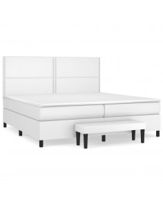 Giroletto a Molle con Materasso Bianco 200x200cm in Similpelle