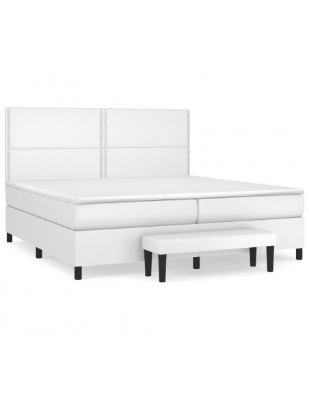 Giroletto a Molle con Materasso Bianco 200x200cm in Similpelle