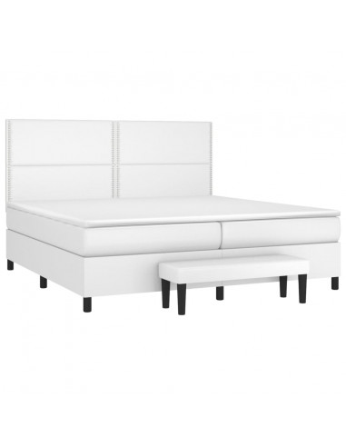 Giroletto a Molle con Materasso Bianco 200x200cm in Similpelle