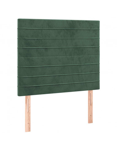 Giroletto a Molle con Materasso Verde Scuro 90x200 cm Velluto