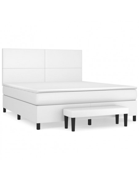 Giroletto a Molle con Materasso Bianco 180x200 cm in Similpelle