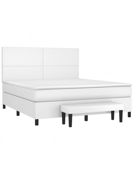 Giroletto a Molle con Materasso Bianco 180x200 cm in Similpelle