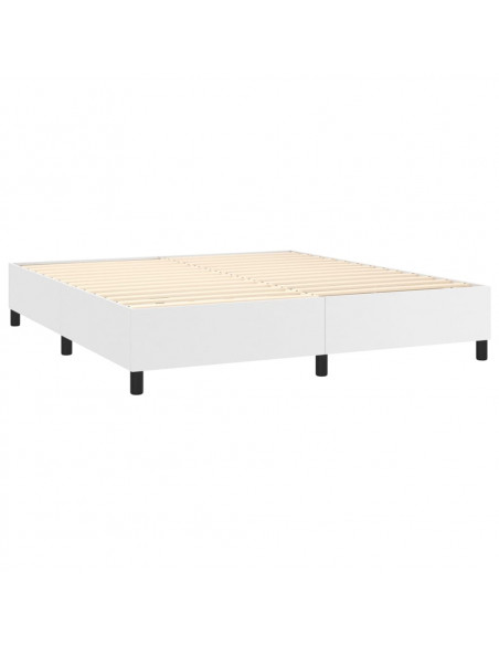Giroletto a Molle con Materasso Bianco 180x200 cm in Similpelle