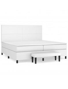 Giroletto a Molle con Materasso Bianco 200x200cm in Similpelle