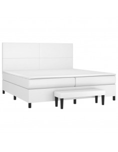 Giroletto a Molle con Materasso Bianco 200x200cm in Similpelle 2